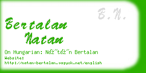 bertalan natan business card